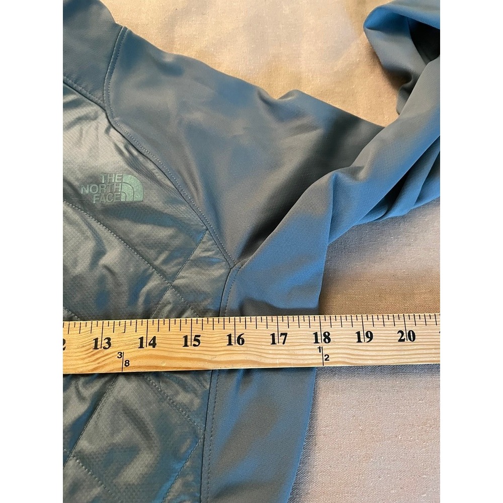 The North Face Women's FlashDry Quilted Jacket Sz M Green Thumbholes PrimaLoft - Picture 3 of 9